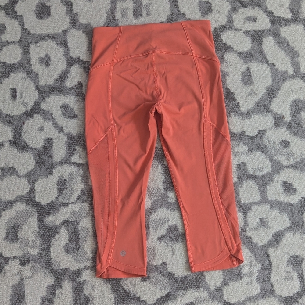 Lululemon Sun Runner Crop 17" Melon Size 4 - Picture 8 of 9